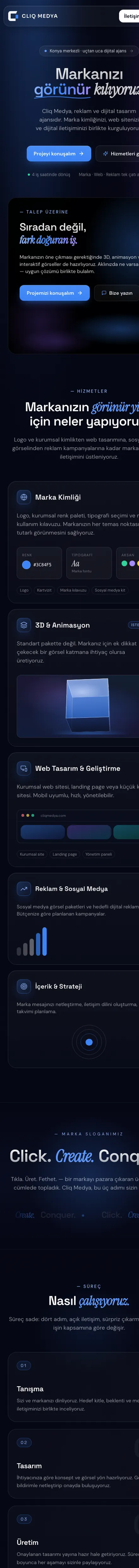 Cliq Medya mobil görünüm